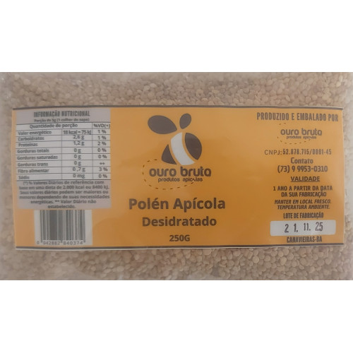 Polén Apícola Ouro Bruto 250 gramas Polén Apícola Ouro Bruto 250 gramas